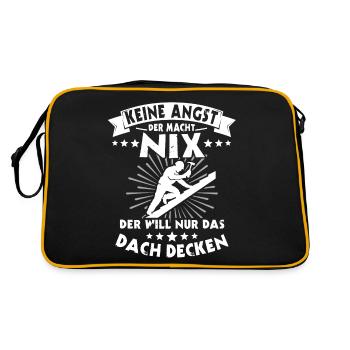 Dachdecker Dachdecken Dach Decken - Retro Tasche - Schwarz/Gold - Hinten