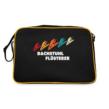 Dachdecker Dachdecken Dach Decken - Retro Tasche - Schwarz/Gold - Hinten
