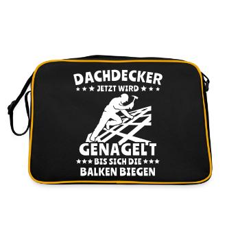 Dachdecker - Retro Tasche - Schwarz/Gold - Hinten