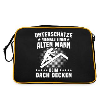 Dachdecker - Retro Tasche - Schwarz/Gold - Hinten