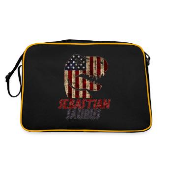 Patriotique Sebastian Dinosaur Sebastiansaurus - Sac Retro - noir/or - Dos