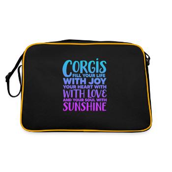 Corgi - Retro Tasche - Schwarz/Gold - Hinten