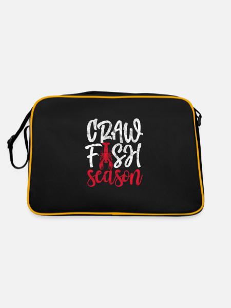 Crawfish Crawfish Seafood Crab Gift - Retro Bag - black/gold - Back