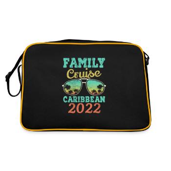 Kreuzfahrt 2022 Karibik Kreuzfahrtschiff Geschenk - Retro Tasche - Schwarz/Gold - Hinten