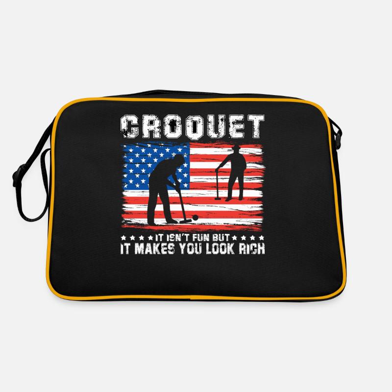 Croquet it isn't fun but it makes you look rich Retro Bag
