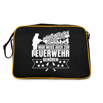 Freiwillige Feuerwehr Jugendfeuerwehr - Retro Tasche - Schwarz/Gold - Hinten