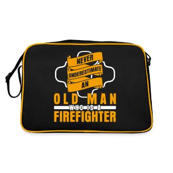 Berufsfeuerwehr Feuerwache Feuerwehr - Retro Tasche - Schwarz/Gold - Hinten
