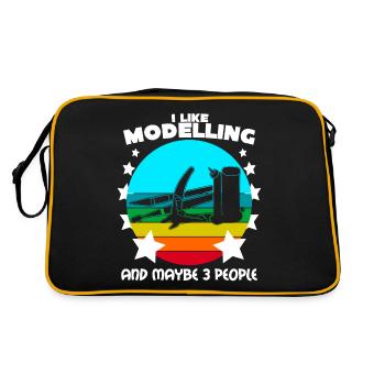 Modellbau Witz Tabletop Modellbauer - Retro Bag - black/gold - Back