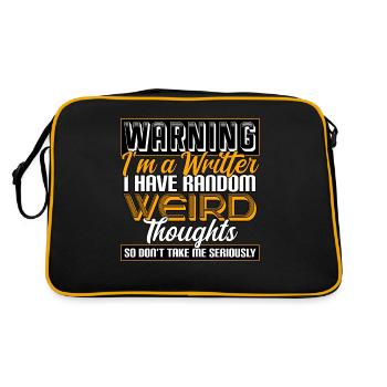 Warning I'm A Writer I Have Random Weird Thoughts - Retro Bag - black/gold - Back