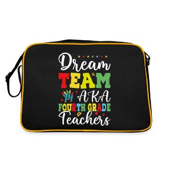 Dream Team Aka Fourth Grade Teachers - Retro Bag - black/gold - Back