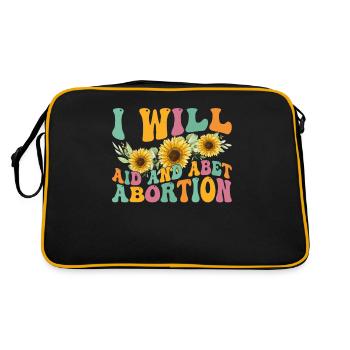 I will help and support abortion - Retro Bag - black/gold - Back