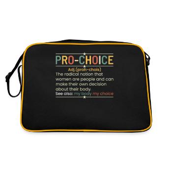 Eine lustige Definition von Pro-Choice - Retro Tasche - Schwarz/Gold - Hinten