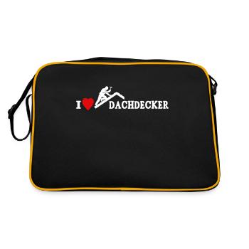 Dachdecker Dachspengler Dachdecken Dachklempner - Retro Tasche - Schwarz/Gold - Hinten