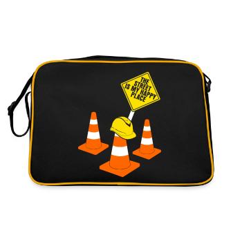 Road construction Road builders Road guards - Retro Bag - black/gold - Back