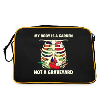 Potager Végétarien Végétalien I Cadeau - Sac Retro - noir/or - Dos