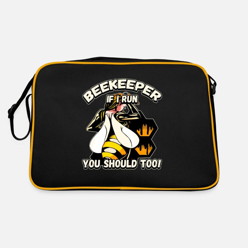 Imker - wenn ich renne solltest du es auch Lustig Retro Tasche