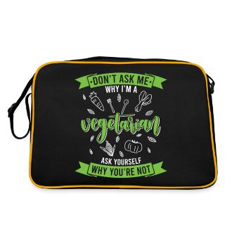 Je ne mange pas un ami animal bovin végétarien - Sac Retro - noir/or - Dos