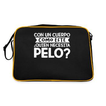 Humor No Need For Hair With This Dream Body - Retro Bag - black/gold - Back