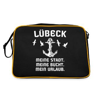 Lübeck - Retro Tasche - Schwarz/Gold - Hinten