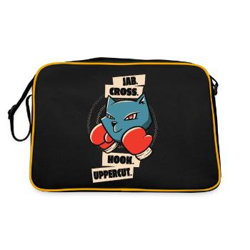 Jab Cross Hook Uppercut Cat Boxing Gloves Athlete - Retro Bag - black/gold - Back