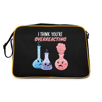 Ich denke, du überreagierst - Lustige Chemie - Retro Tasche - Schwarz/Gold - Hinten