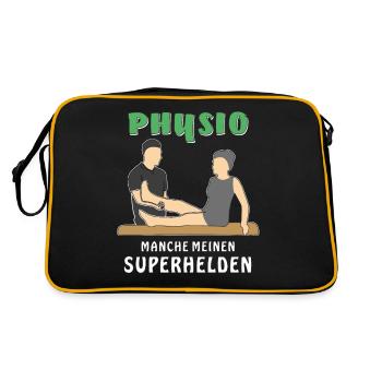 PHYSIO MANCHE MEINEN SUPERHELDEN - Retro Tasche - Schwarz/Gold - Hinten