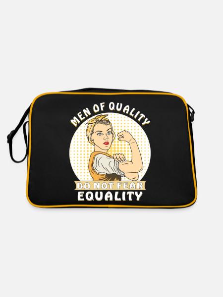 LES HOMMES DE QUALITÉ NE CRAIGNENT PAS L’ÉGALITÉ - Sac Retro - noir/or - Dos