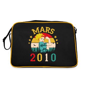 Mars 2010 Anniversaire Idée Cadeau Vintage 2010 - Sac Retro - noir/or - Dos