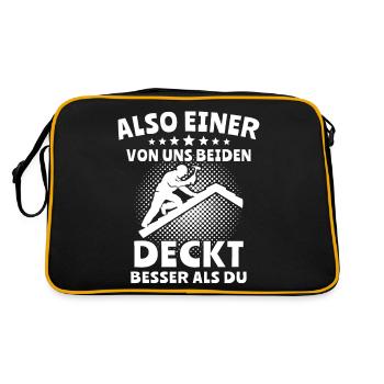 Dachdecker - Retro Tasche - Schwarz/Gold - Hinten