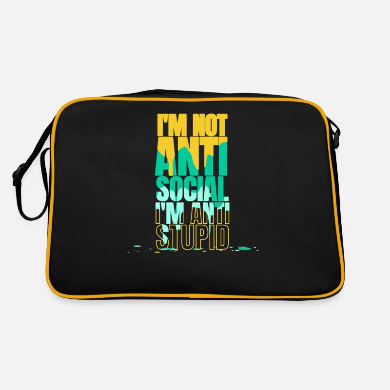 Ich Bin Anti -dumm Nicht Asozialer Introvertiert Retro Tasche