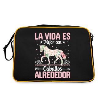 La Vie Est Meilleure Avec Des Chevaux - Sac Retro - noir/or - Dos
