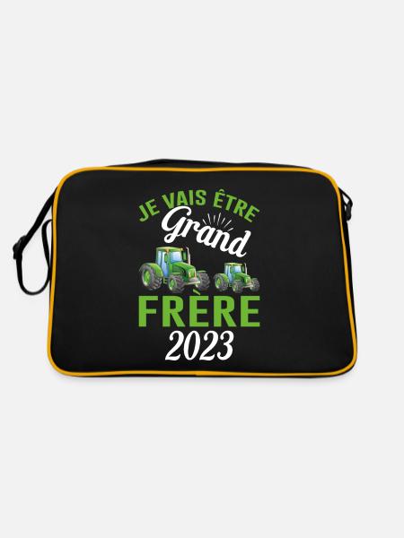 Je Vais Être Grand Frère 2023 - Sac Retro - noir/or - Dos