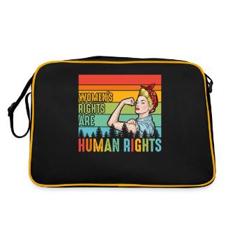 Frauenrechte sind Menschenrechte - Retro Tasche - Schwarz/Gold - Hinten