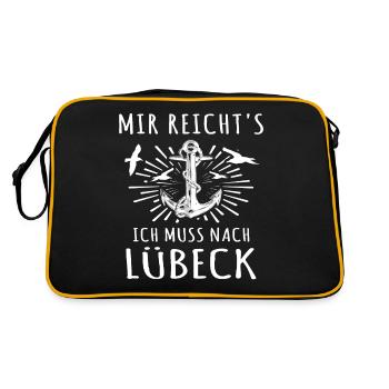Lübeck - Retro Tasche - Schwarz/Gold - Hinten