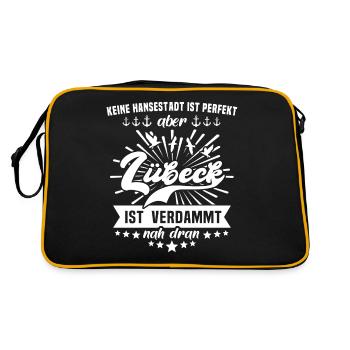 Lübeck - Retro Tasche - Schwarz/Gold - Hinten