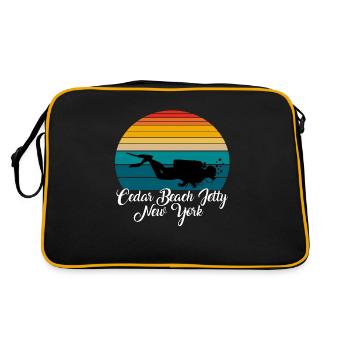 Cedar Beach Jetty New York Diving - Retro Bag - black/gold - Back