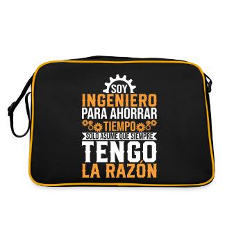 Je Suis Un Ingénieur J'ai Toujours Raison - Sac Retro - noir/or - Dos