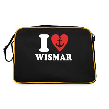 I Love Wismar Liebe - Retro Bag - black/gold - Back