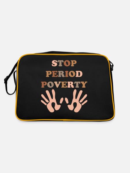Stop Time Poverty People Say No Misery - Retro Bag - black/gold - Back