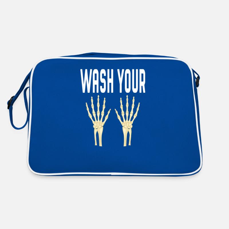 Wash Your Hands Skeleton Hand Wash Clean Retro Bag