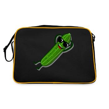 Gurke Sonnenbrille Gurken - Retro Tasche - Schwarz/Gold - Hinten