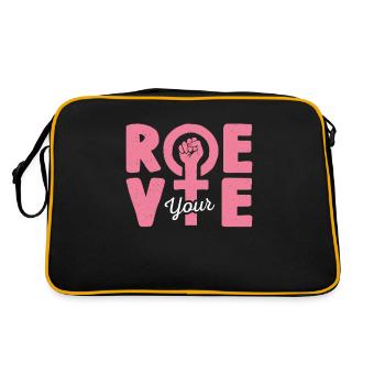 Roe deine Stimme - Retro Tasche - Schwarz/Gold - Hinten