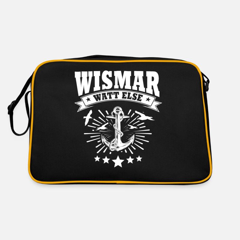 Wismar - Retro Tasche - Schwarz/Gold