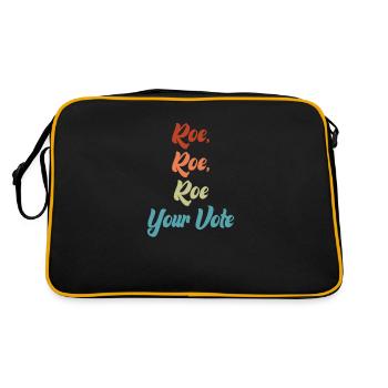 Roe deine Stimme - Retro Tasche - Schwarz/Gold - Hinten