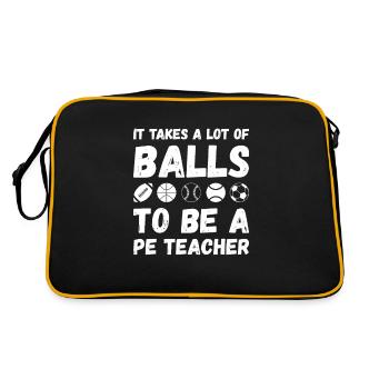 It takes a lot of courage to be a physical education teacher - Retro Bag - black/gold - Back