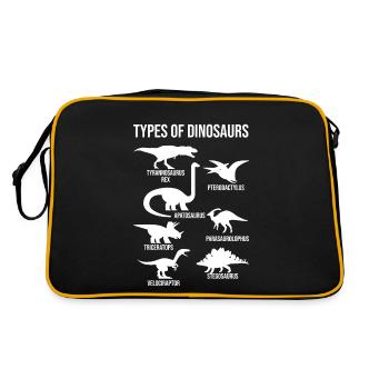 Types de dinosaures - Amateurs de dinosaures - Sac Retro - noir/or - Dos