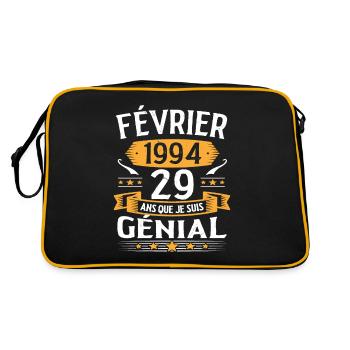 Février 1994 29 Ans Anniversaire Vintage Cadeau - Sac Retro - noir/or - Dos