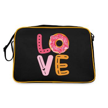 Love Donut - Donut Liebe - Retro Tasche - Schwarz/Gold - Hinten
