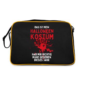 Das ist mein Halloween Kostüm - Lustiger Spruch - Retro Tasche - Schwarz/Gold - Hinten
