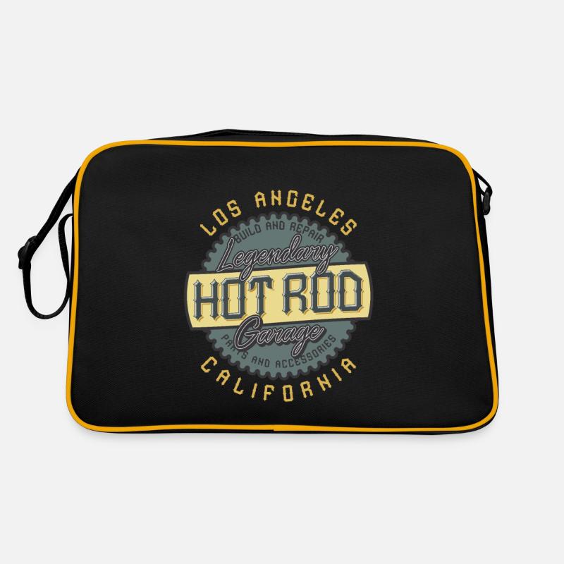 Biker, Motorradfahrer - Retro Tasche - Schwarz/Gold